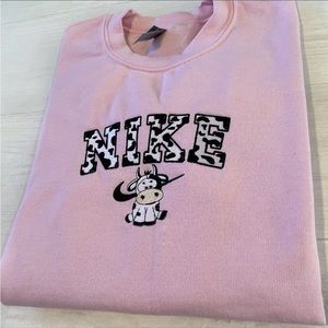 Cow themed embroidered crewneck sweatshirt